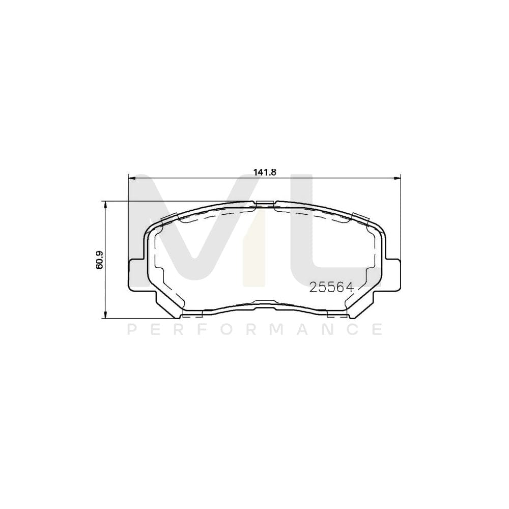 Brembo P 37 019 Brake Pad Set For Jeep Cherokee V (Kl) With Acoustic Wear Warning, With Anti-Squeak Plate | ML Performance Car Parts