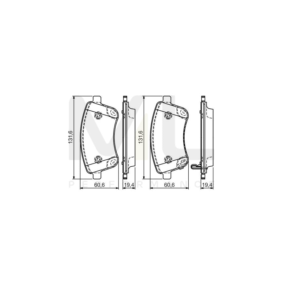 Bosch 0986Tb3156 Brake Pad Set For Kia Venga (Yn) Incl. Wear Warning Contact, With Acoustic Wear Warning, With Integrated Wear Warning Contact, With Bolts  | ML Performance Car Parts