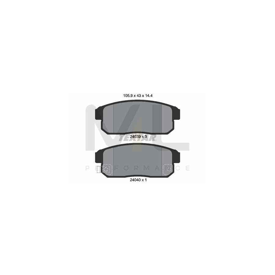 TEXTAR 2403901 Brake pad set for MAZDA RX-8 (SE, FE) with acoustic wear warning | ML Performance Car Parts