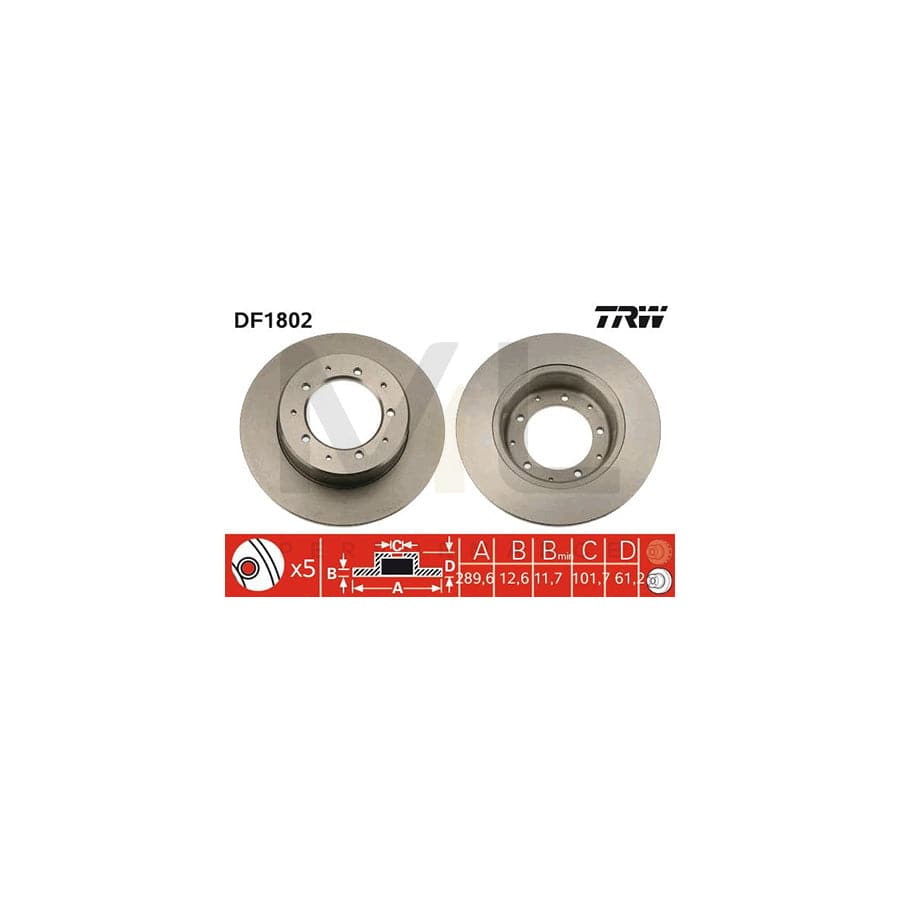 TRW DF1802 Brake Disc Solid, Painted | ML Performance Car Parts