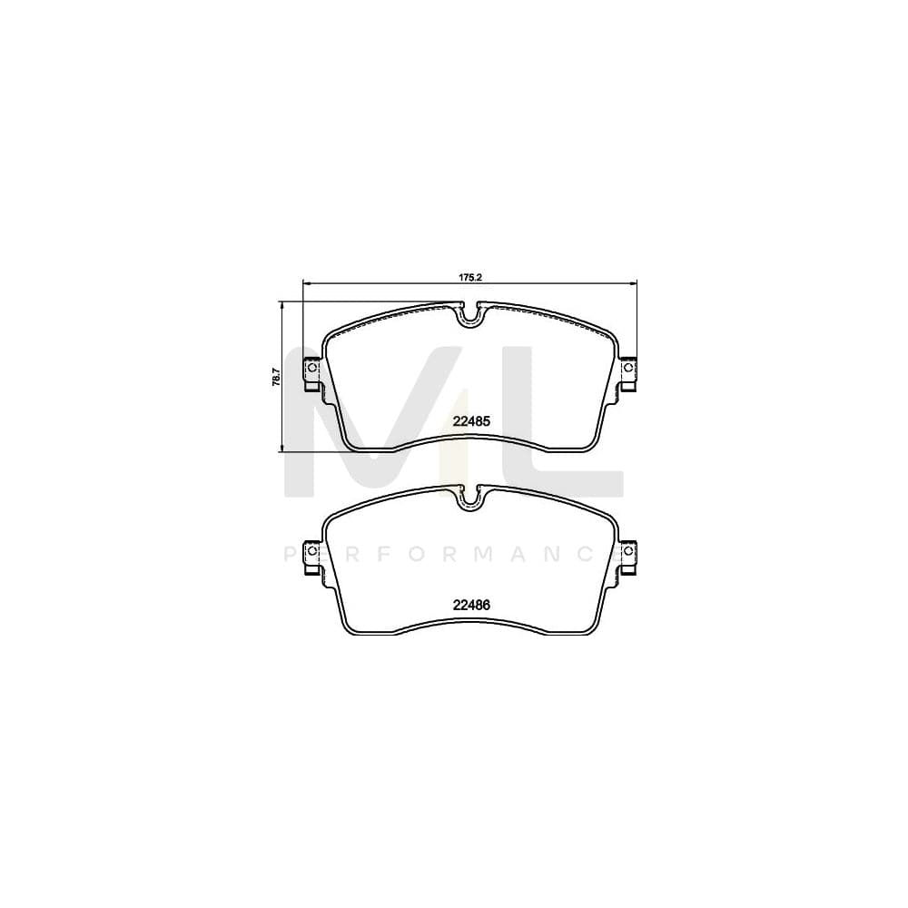 Hella 8DB 355 040-361 Brake Pad Set Prepared For Wear Indicator, With Brake Caliper Screws | ML Performance Car Parts