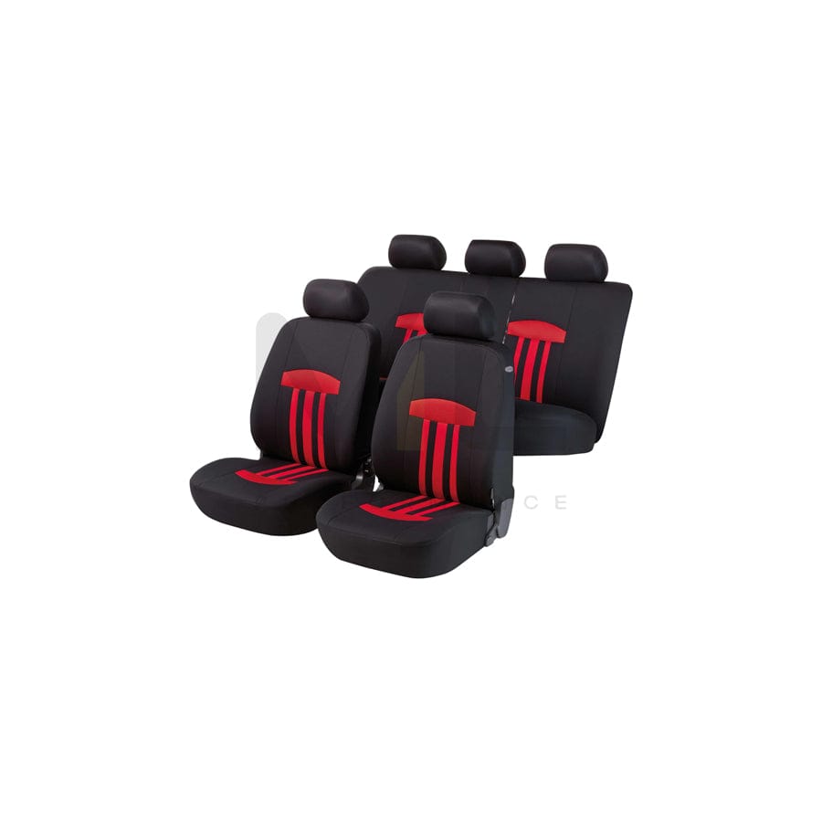 WALSER Kent 11779 Car seat cover Black, Red, Polyester, Front and Rear | ML Performance Car Parts