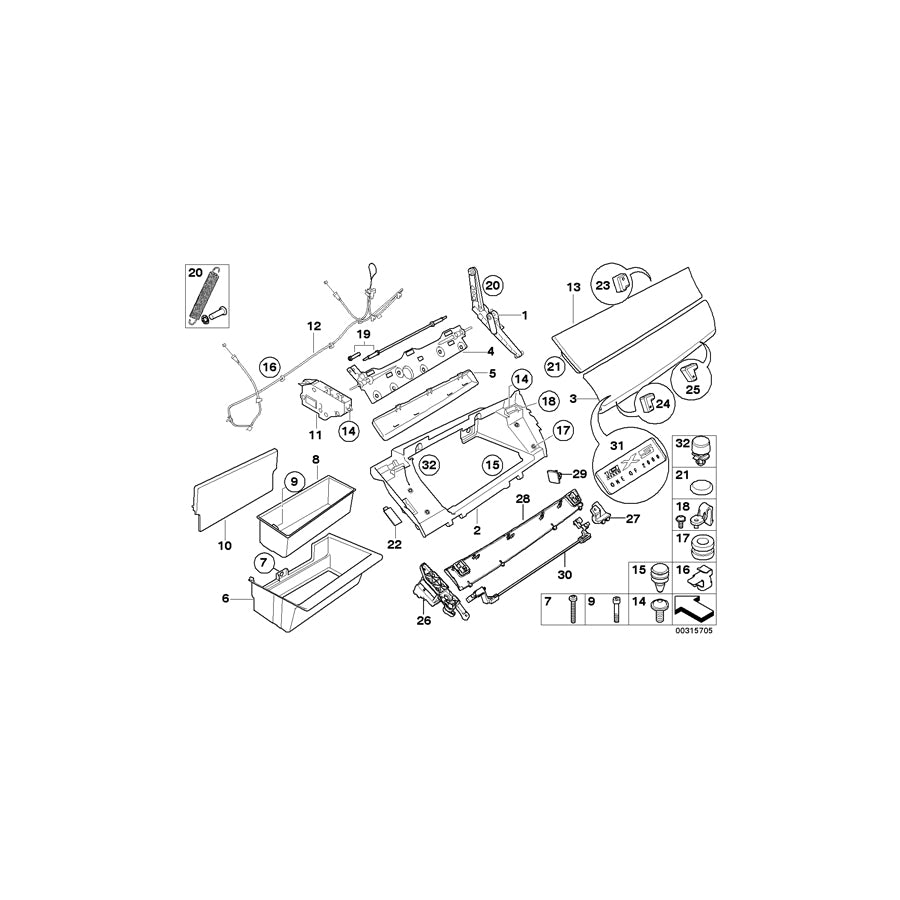 Genuine BMW 51166977774 E70 E72 Insert For Housing, Glovebox (Inc. X5 30dX, X6 50iX & X5 M) | ML Performance UK