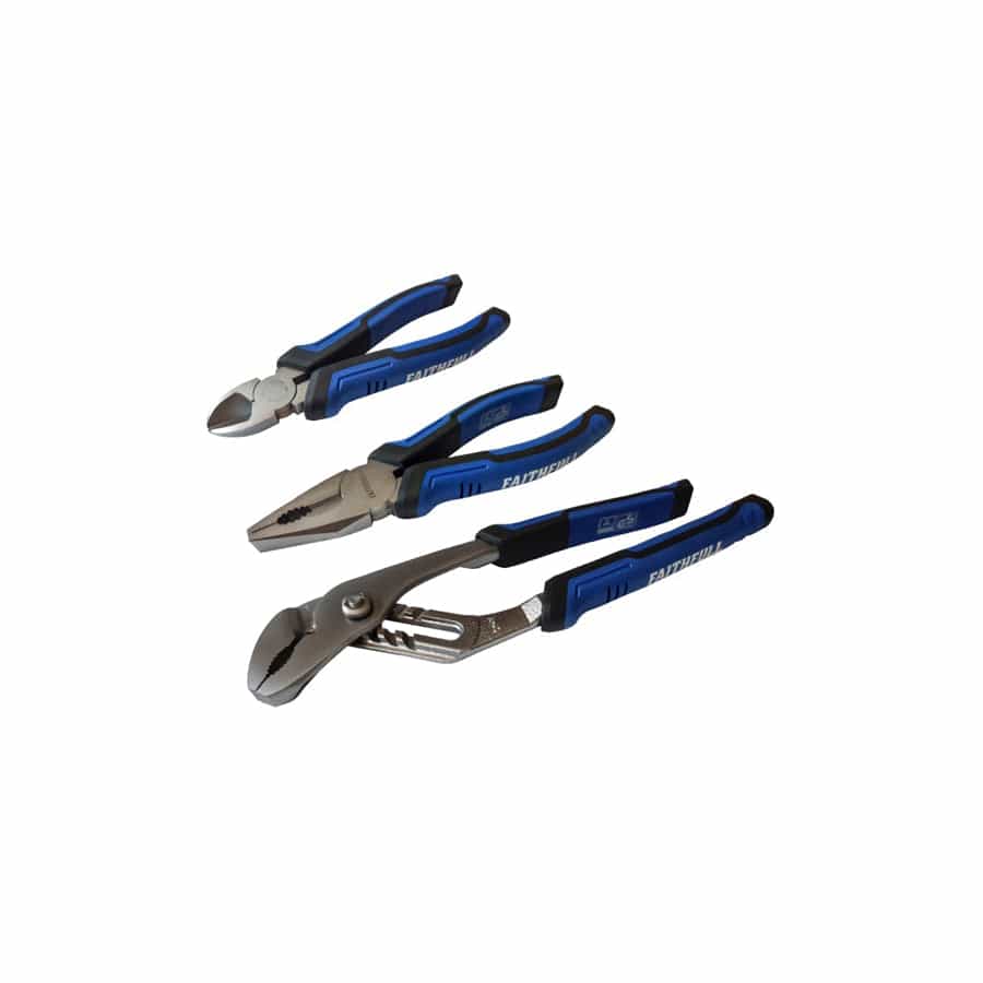 Faithfull FAIPLSET3N Soft Grip Pliers Set, 3 Piece | ML Performance UK