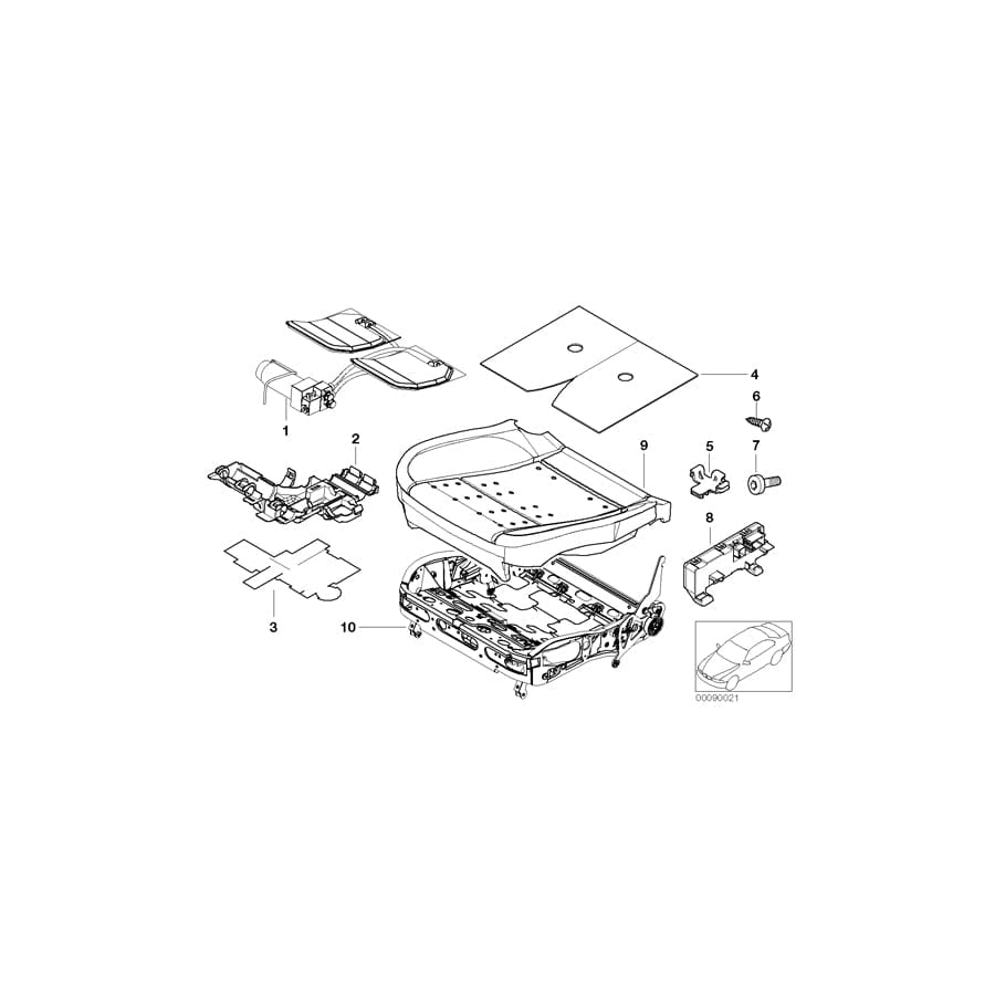 Genuine BMW 52108234870 E39 E38 Seat Frame, Active Seat Ventilation (Inc. 730d, 525d & 750i) | ML Performance UK Car Parts