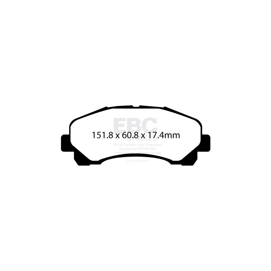 EBC PD06KF834 Isuzu D-MAX Greenstuff Front Brake Pad & USR Disc Kit 2 | ML Performance UK Car Parts