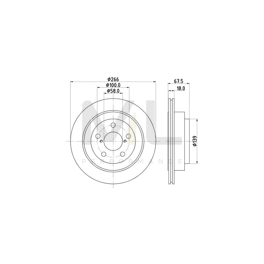 HELLA 8DD 355 112-341 Brake Disc for SUBARU IMPREZA Internally Vented, without wheel hub, without wheel studs | ML Performance Car Parts