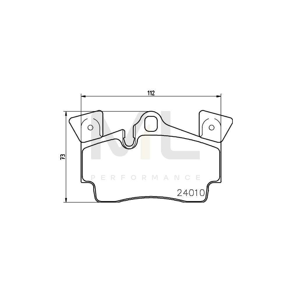 Hella 8DB 355 011-471 Brake Pad Set Prepared For Wear Indicator, With Counterweights | ML Performance Car Parts