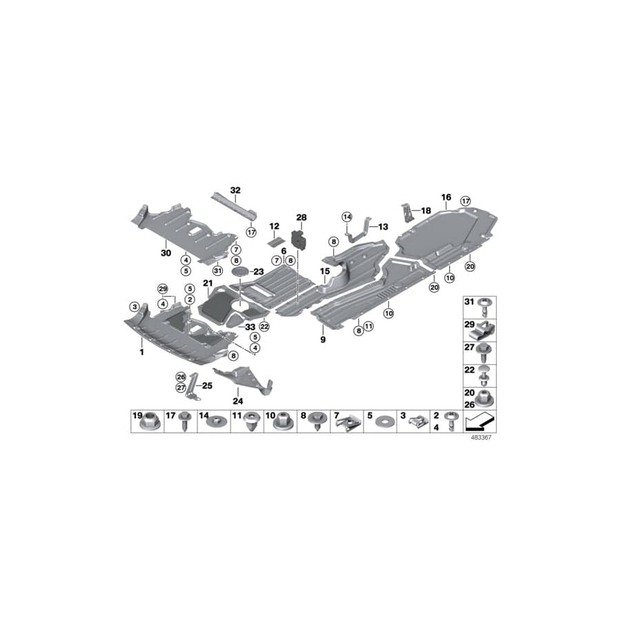 Genuine BMW 51757173583 E70 E71 Underbody Paneling, Left (Inc. X6) | ML Performance UK Car Parts