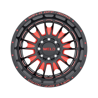 Weld W12222082475 Scorch W122 Wheel 22x12 8x165.1 ET-44 BS4.75 Gloss Black MIL RED