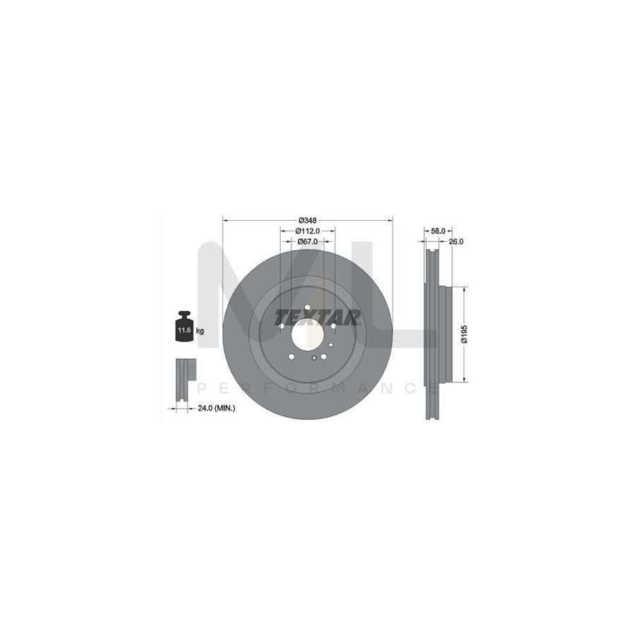 TEXTAR PRO 92198003 Brake Disc Internally Vented, Coated, without wheel hub, without wheel studs | ML Performance Car Parts