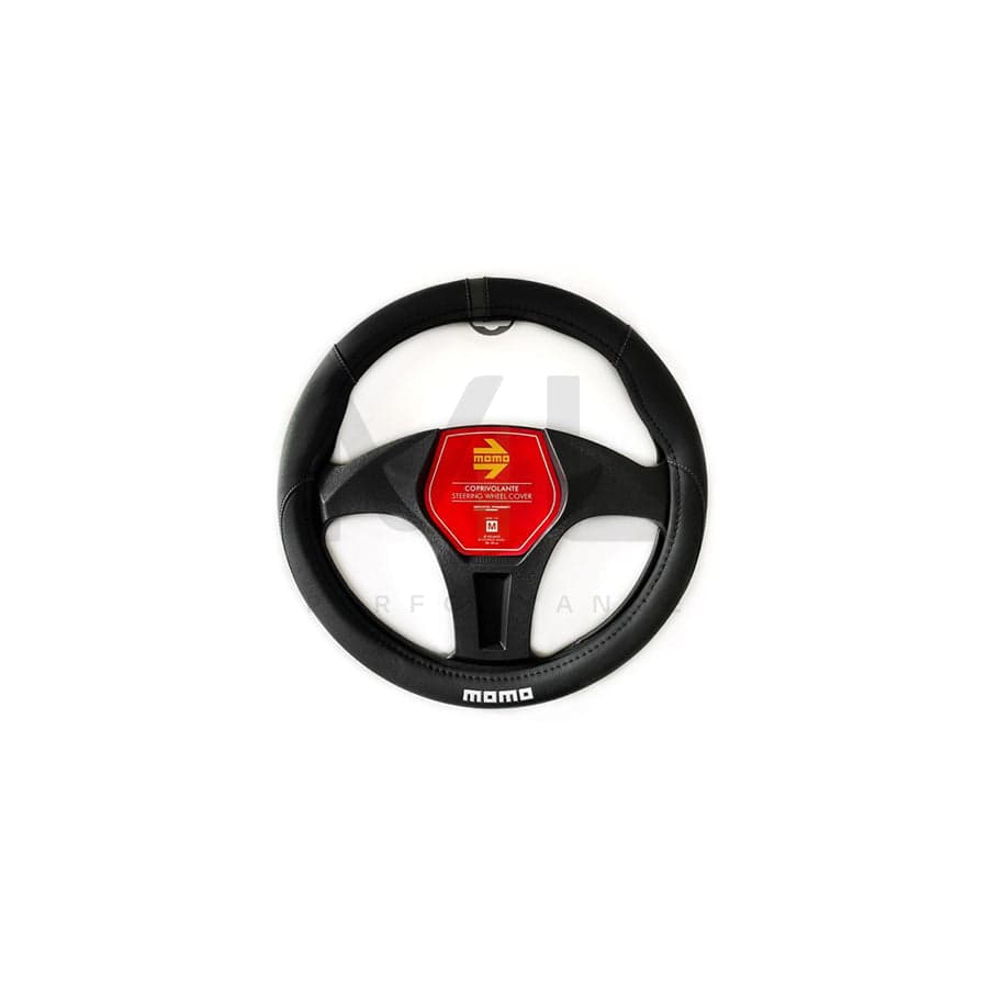 Momo ELEGANT SWC010BG Steering wheel cover Black/Grey, Ø: 38-39cm, PVC | ML Performance Car Parts