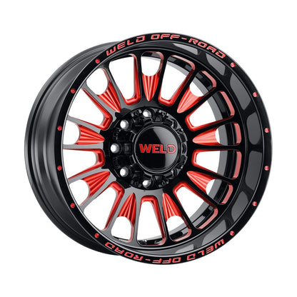 Weld W12222082475 Scorch W122 Wheel 22x12 8x165.1 ET-44 BS4.75 Gloss Black MIL RED