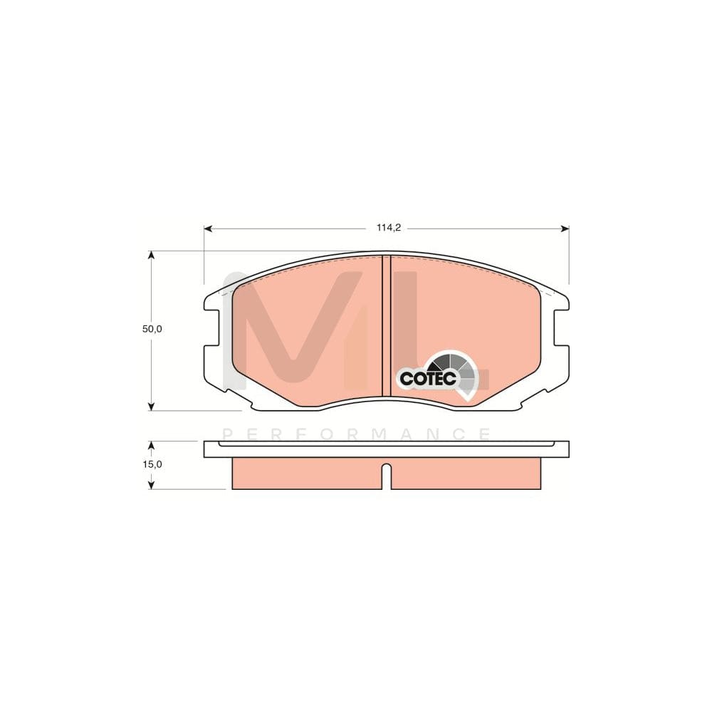 TRW Cotec Gdb3046 Brake Pad Set Not Prepared For Wear Indicator | ML Performance Car Parts