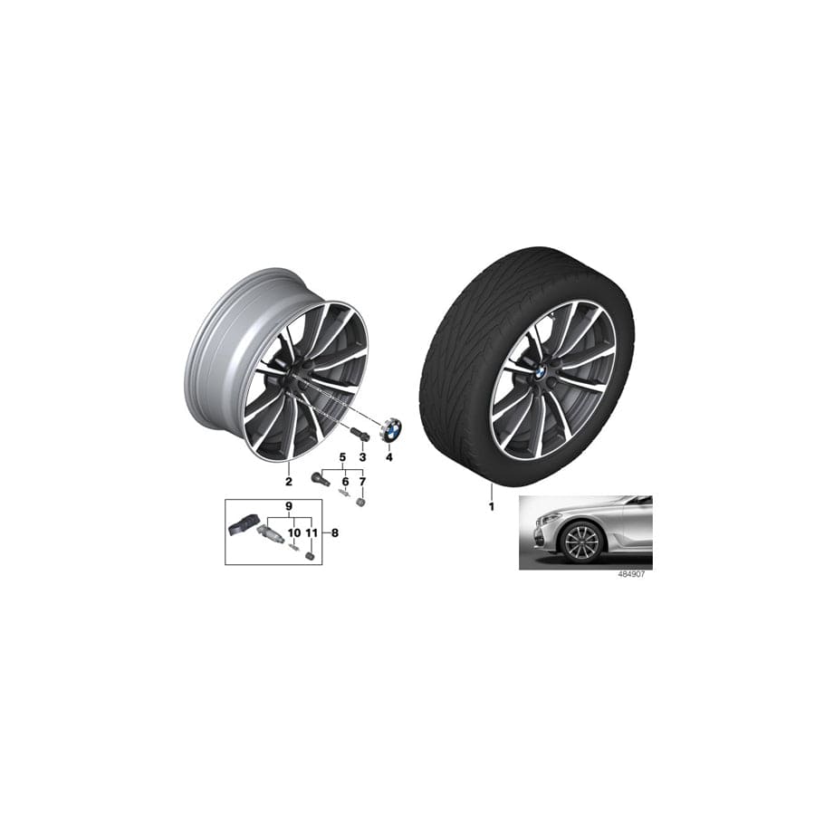 Genuine BMW 36116877023 G32 Disk Wheel, Light Alloy, In Orbitgrey 9,5JX19 ET:39 (Inc. 640iX, 630d & 620dX) | ML Performance UK Car Parts