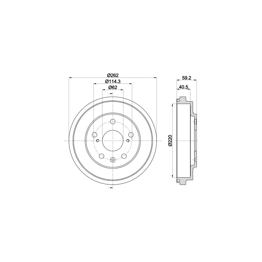 Hella 8DT 355 303-391 Brake Drum For Suzuki Sx4