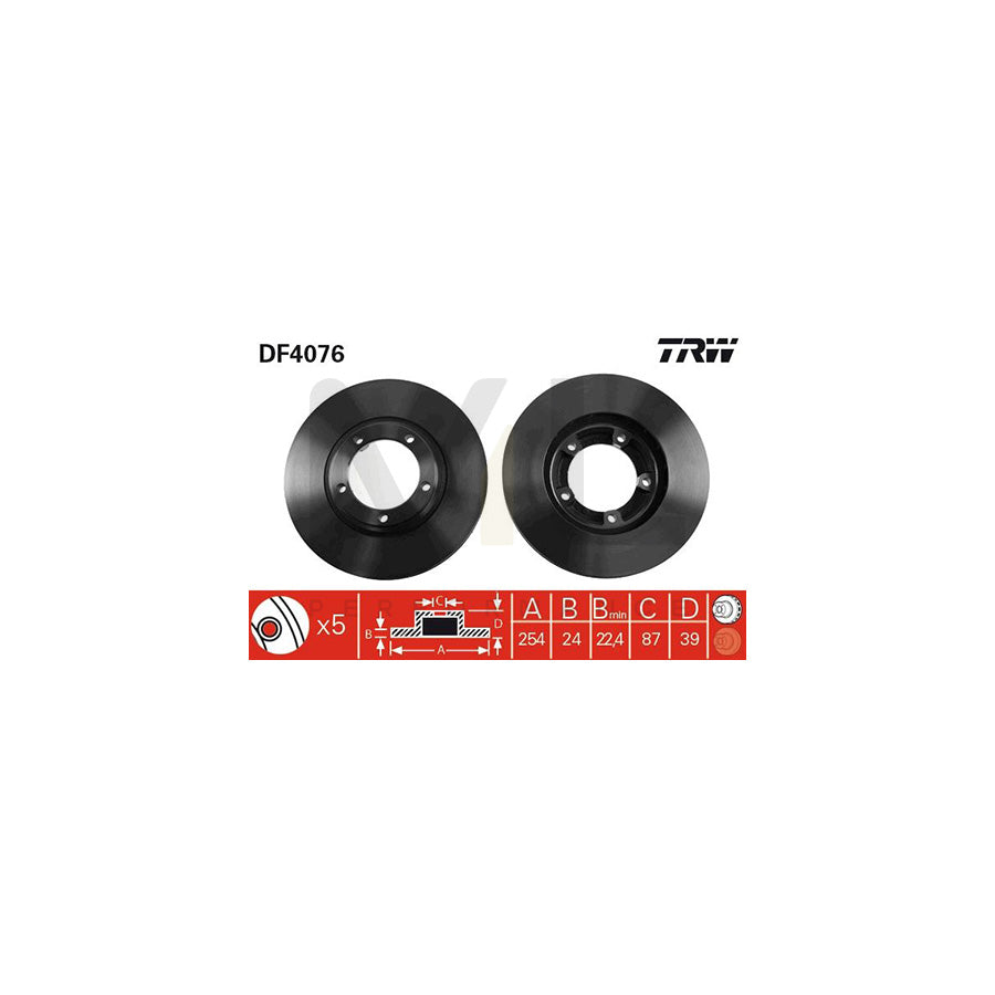 TRW DF4076 Brake Disc Vented | ML Performance Car Parts