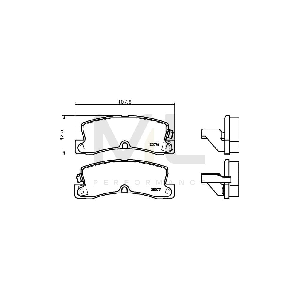 Hella 8DB 355 005-691 Brake Pad Set With Acoustic Wear Warning | ML Performance Car Parts