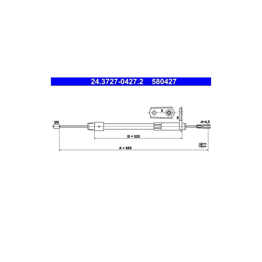 ATE 24.3727-0427.2 Hand Brake Cable