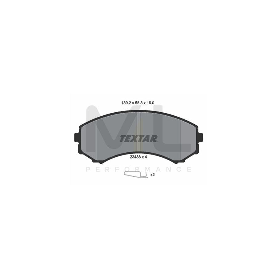 TEXTAR 2348801 Brake pad set with acoustic wear warning | ML Performance Car Parts