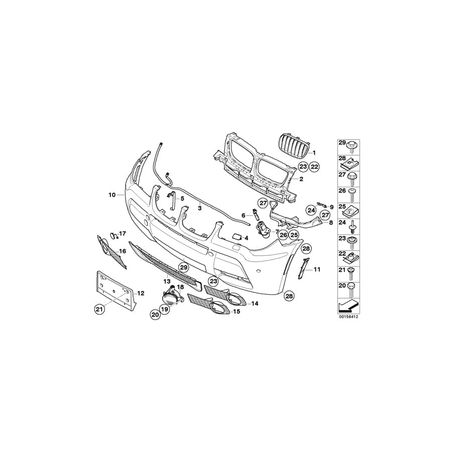 Genuine BMW 51113433416 E83 Trim Cover, Bumper, Primed, Front (Inc. X3 3.0sd, X3 3.0d & X3 2.5si) | ML Performance UK Car Parts