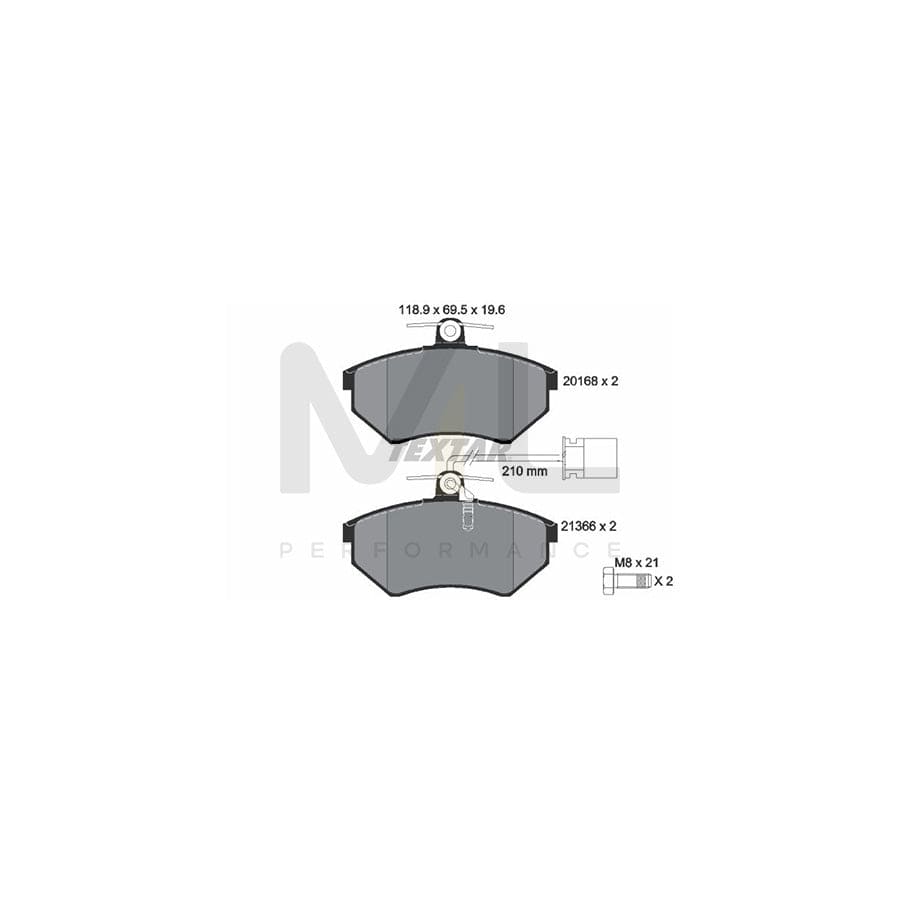 TEXTAR 2016805 Brake pad set with integrated wear warning contact, with brake caliper screws | ML Performance Car Parts