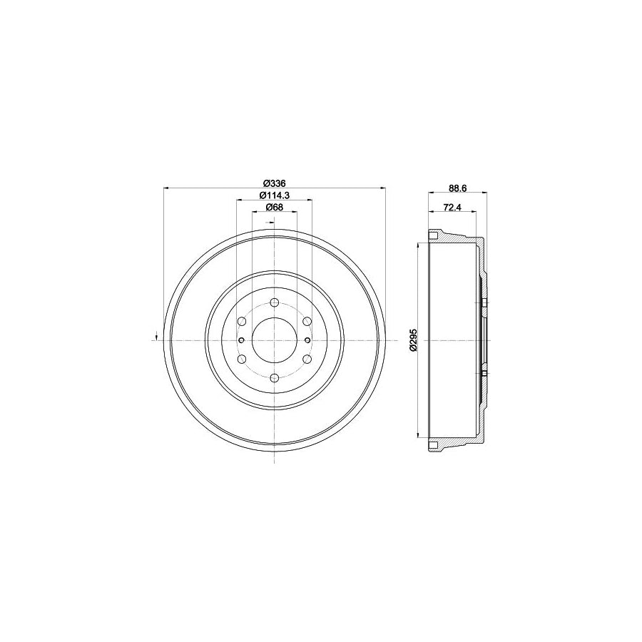 Hella 8DT 355 303-331 Brake Drum