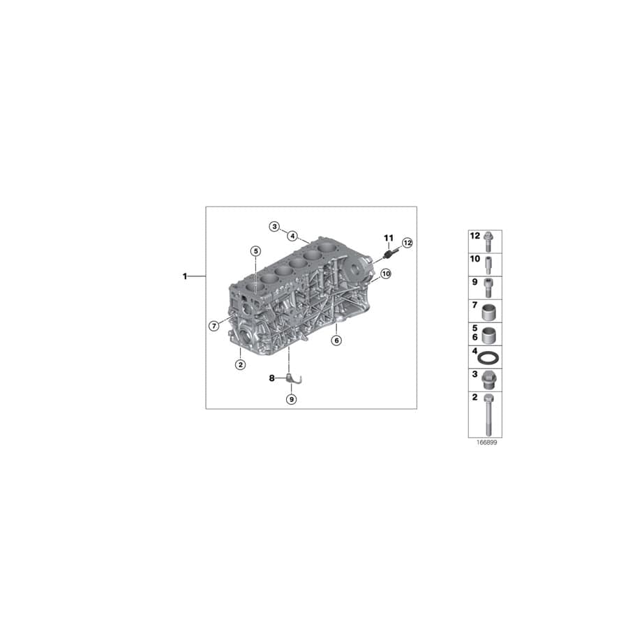 Genuine BMW 11112359836 F10 F01 E70 Engine Block With Piston (Inc. 530d 155kW, X6 40dX & X6 30dX) | ML Performance UK Car Parts