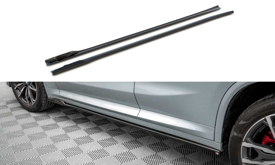 Maxton Design BM-X4-02F-MPACK-SD1T Side Skirts Diffusers BMW X4 M-Pack G02 Facelift | ML Performance UK Car Parts