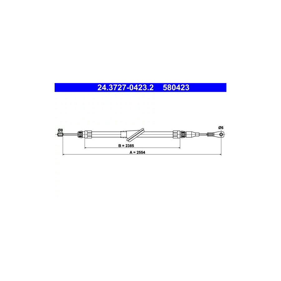 ATE 24.3727-0423.2 Hand Brake Cable