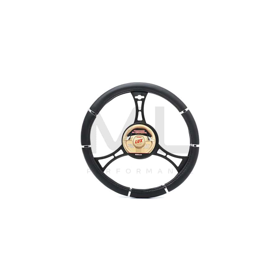 CARCOMMERCE 61128 Steering wheel cover Black, Ø: 37-38cm, Leatherette | ML Performance Car Parts