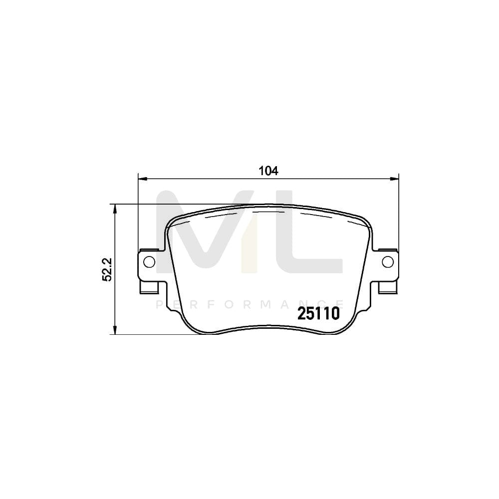 Hella 8DB 355 021-291 Brake Pad Set Not Prepared For Wear Indicator, With Brake Caliper Screws | ML Performance Car Parts