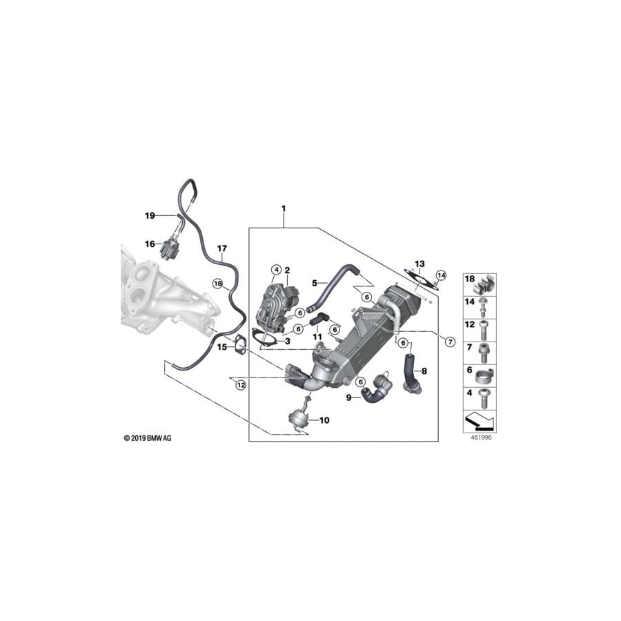 Genuine BMW 11718576801 G12 G07 G05 Hose, Egr Cooler-Thermostat (Inc. X6 M50dX, 330d & X7 M50dX) | ML Performance UK Car Parts