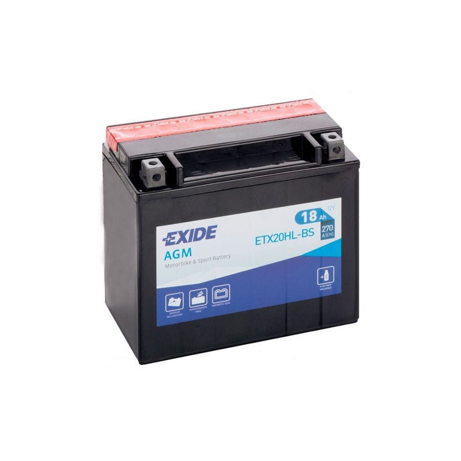 Exide ETX20HLBS Motorcycle Battery 12V 18AH 310A | ML Performance UK Car Parts