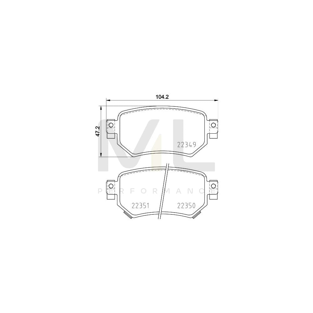 Brembo P 49 059 Brake Pad Set For Mazda 6 With Acoustic Wear Warning | ML Performance Car Parts