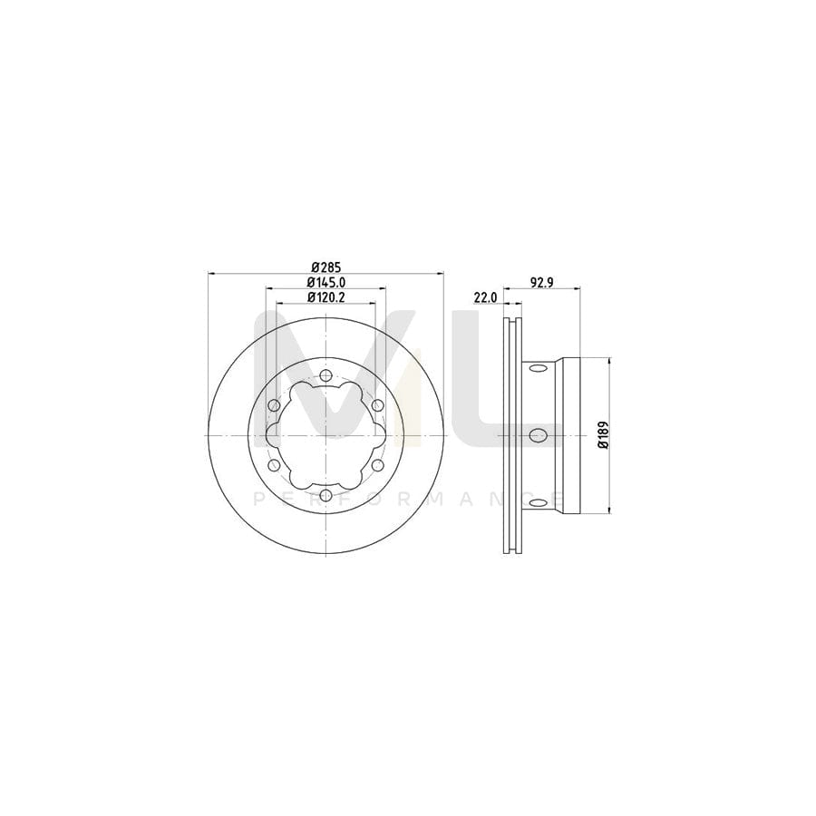 HELLA PRO High Carbon 8DD 355 127-351 Brake Disc Internally Vented, Coated, High-carbon, without wheel hub, without wheel studs | ML Performance Car Parts