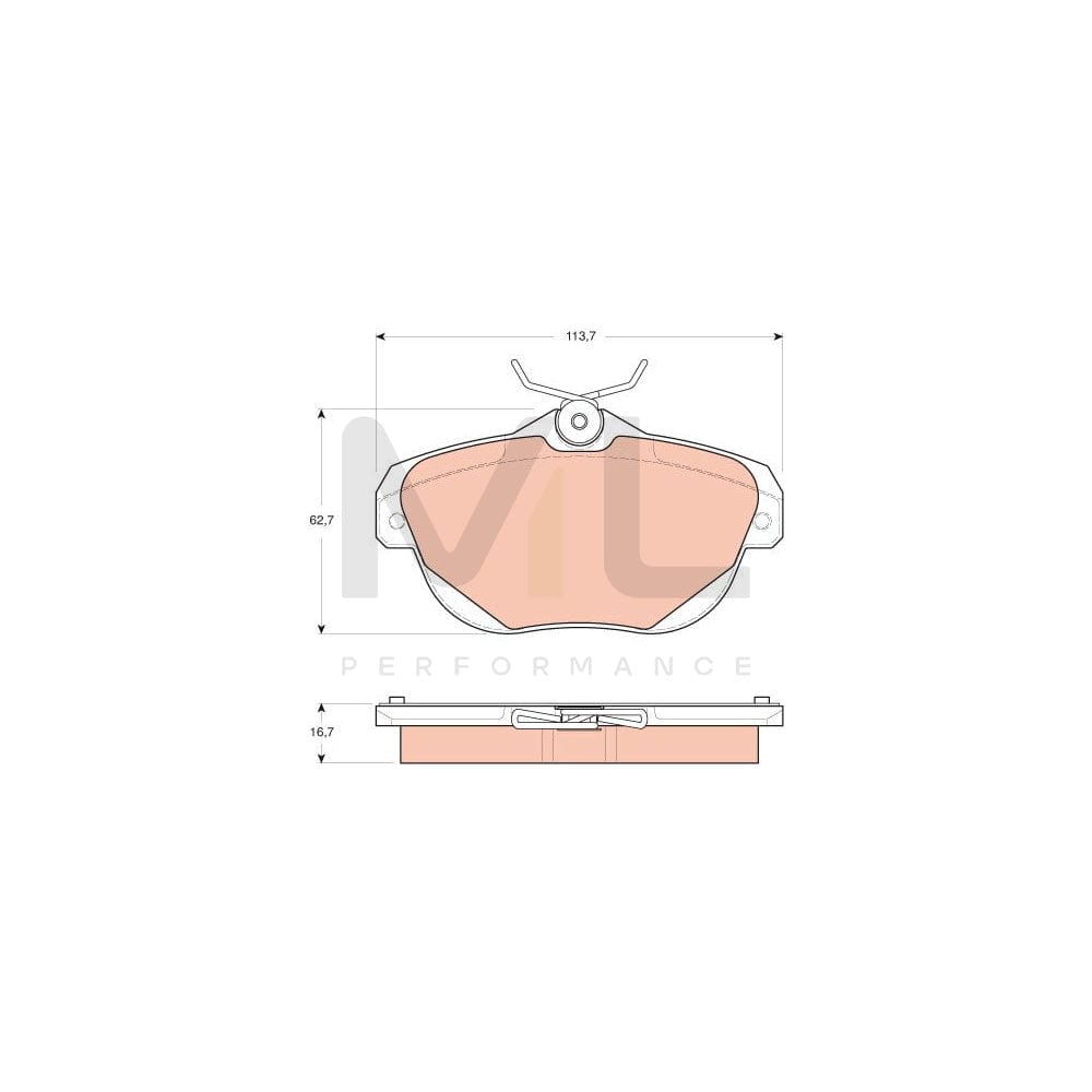 TRW Gdb1664 Brake Pad Set For Citroën C6 Saloon Not Prepared For Wear Indicator, With Brake Caliper Screws, With Accessories | ML Performance Car Parts