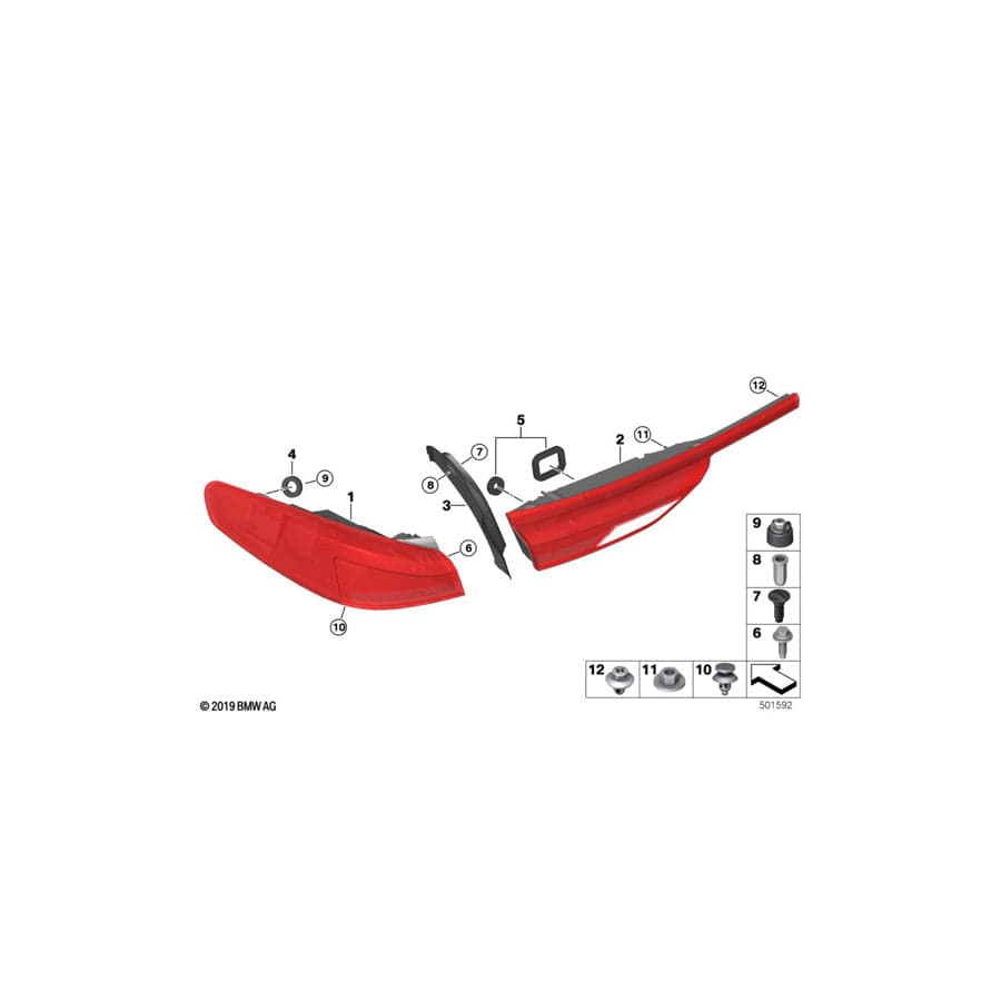 Genuine BMW 63219481285 F44 Tension Nut (Inc. 218i, 228iX & 220d) | ML Performance UK Car Parts