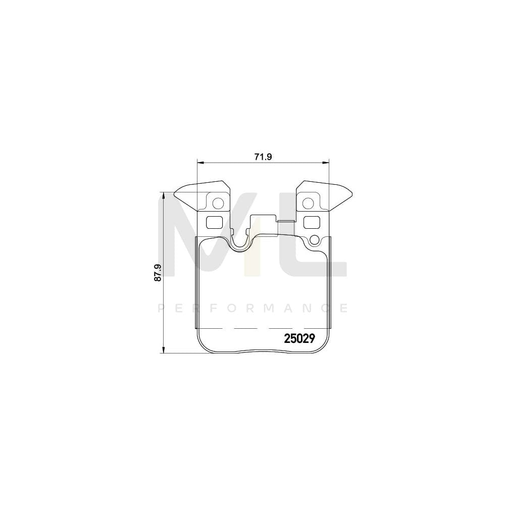 Hella 8DB 355 021-341 Brake Pad Set Prepared For Wear Indicator, With Counterweights | ML Performance Car Parts