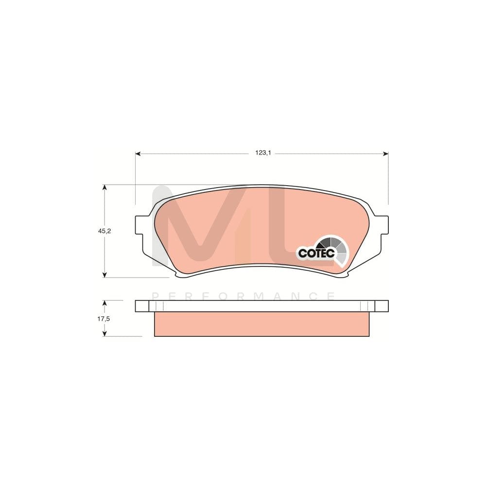 TRW Cotec Gdb3198 Brake Pad Set Not Prepared For Wear Indicator | ML Performance Car Parts