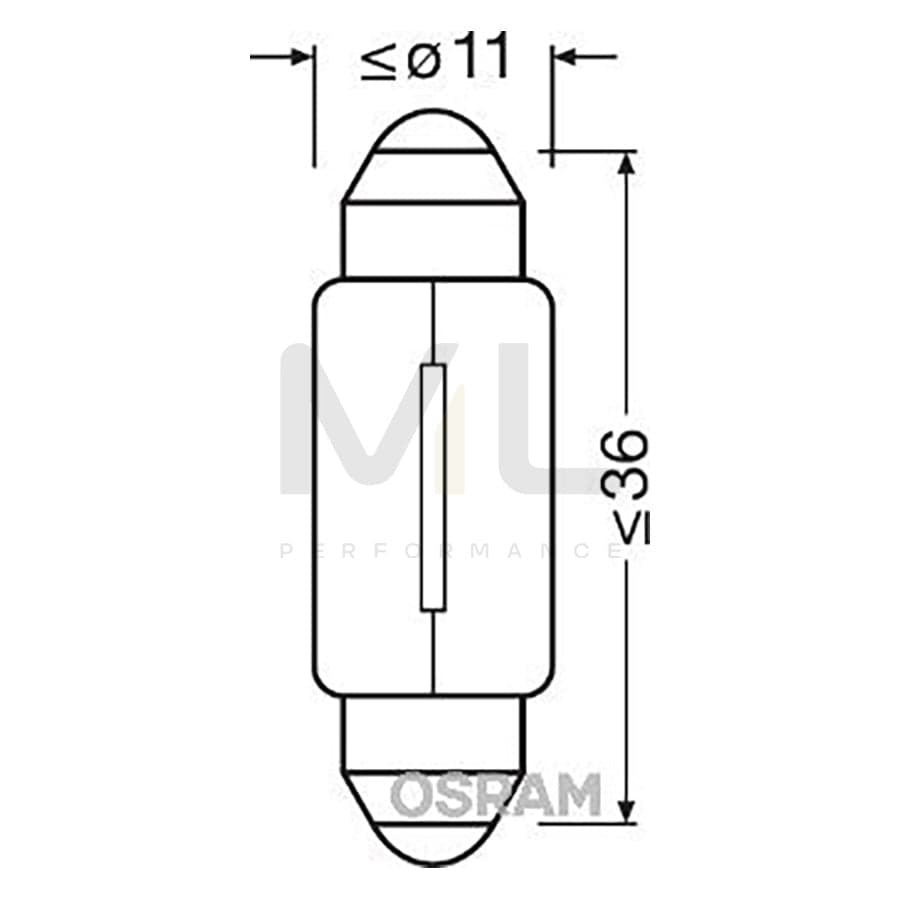 OSRAM ORIGINAL 6461 Bulb 12V 10W, Socket Bulb, SV8,5-8 | ML Performance Car Parts