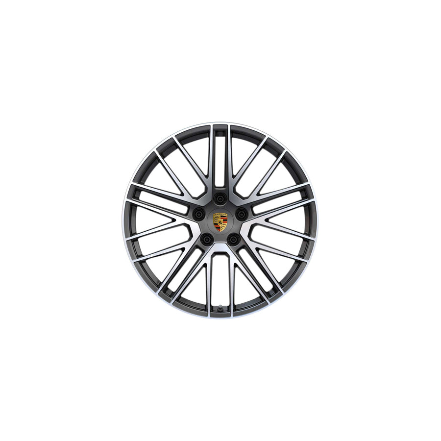 Genuine Porsche Turbo V Rear Alloy Wheel In Titanium Finish 21 12J Et70 Pcd 5/130 | ML Performance UK Car Parts