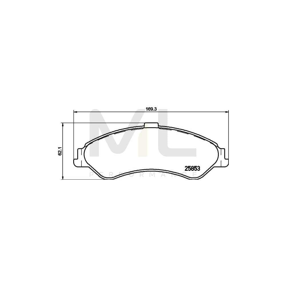 Hella 8DB 355 020-961 Brake Pad Set Not Prepared For Wear Indicator | ML Performance Car Parts