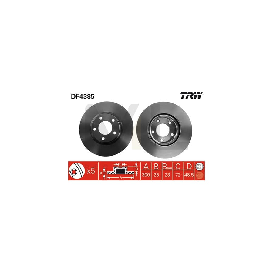 TRW DF4385 Brake Disc Vented, Painted | ML Performance Car Parts