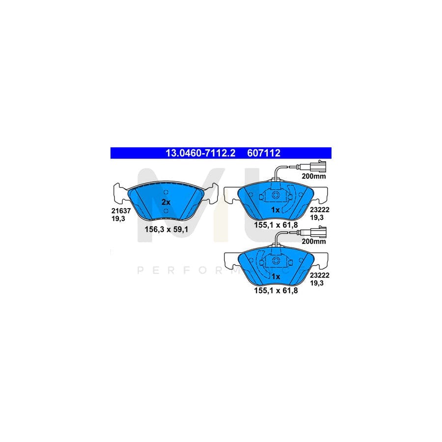 ATE 13.0460-7112.2 Brake pad set for ALFA ROMEO 166 (936) incl. wear warning contact | ML Performance Car Parts