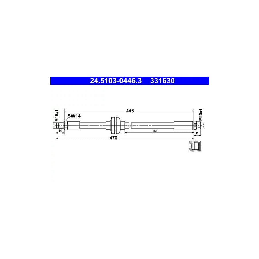 ATE 24.5103-0446.3 Brake Hose