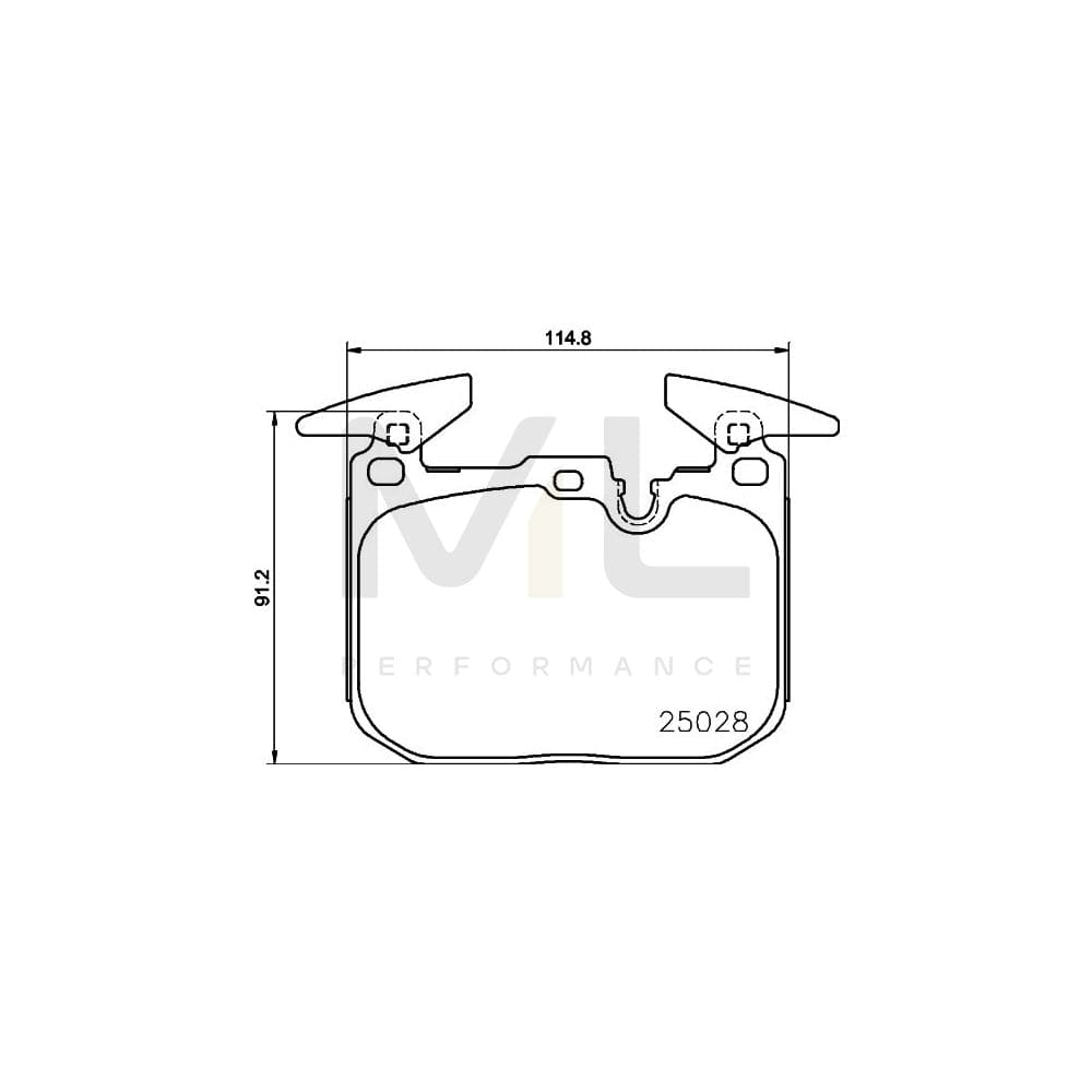 Hella 8DB 355 025-771 Brake Pad Set Prepared For Wear Indicator, With Counterweights | ML Performance Car Parts