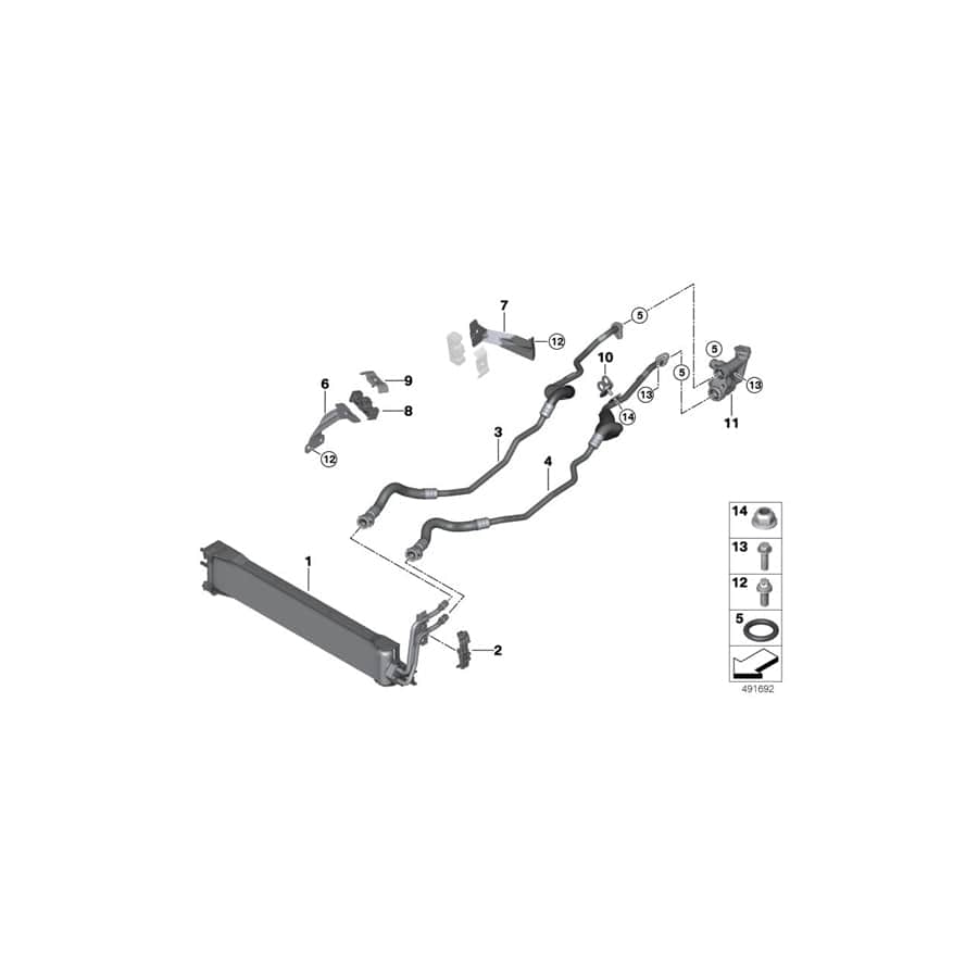 Genuine BMW 17228673189 G06 G05 G07 Bracket, Oil Cooler Line (Inc. X5 50iX, X7 M50iX & X7 50iX) | ML Performance UK Car Parts