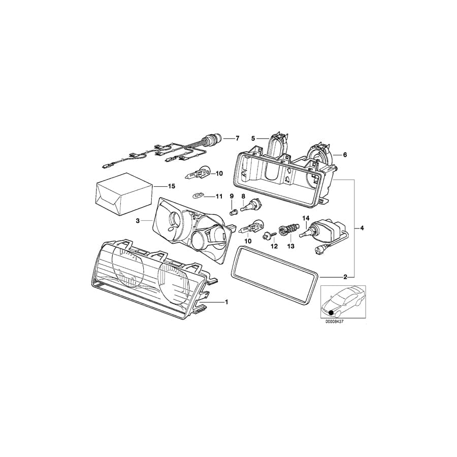 Genuine BMW 63121393353 E36 Reflector Left BOSCH (Inc. 325i, 323i & 318is) | ML Performance UK Car Parts