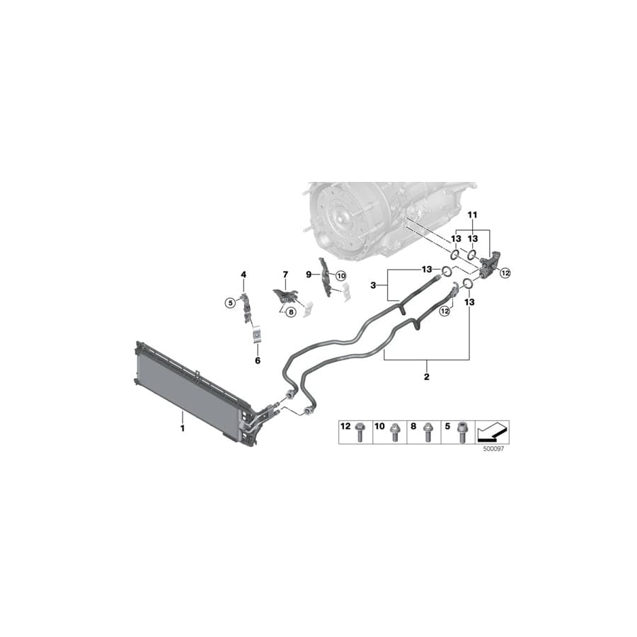 Genuine BMW 17228672935 G01 G02 Transmission Oil Cooler Line, Flow (Inc. X3) | ML Performance UK Car Parts